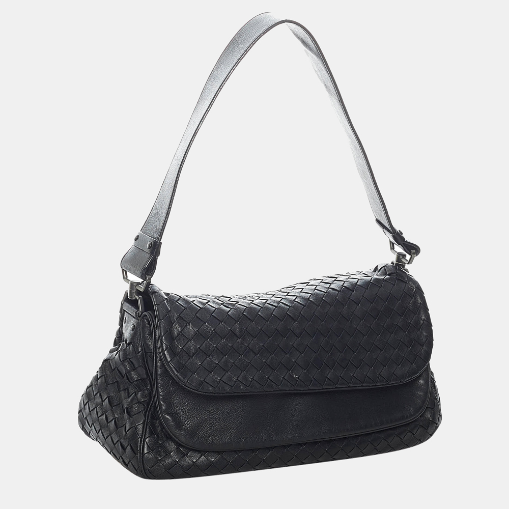 

Bottega Veneta Black Intrecciato Leather Shoulder Bag