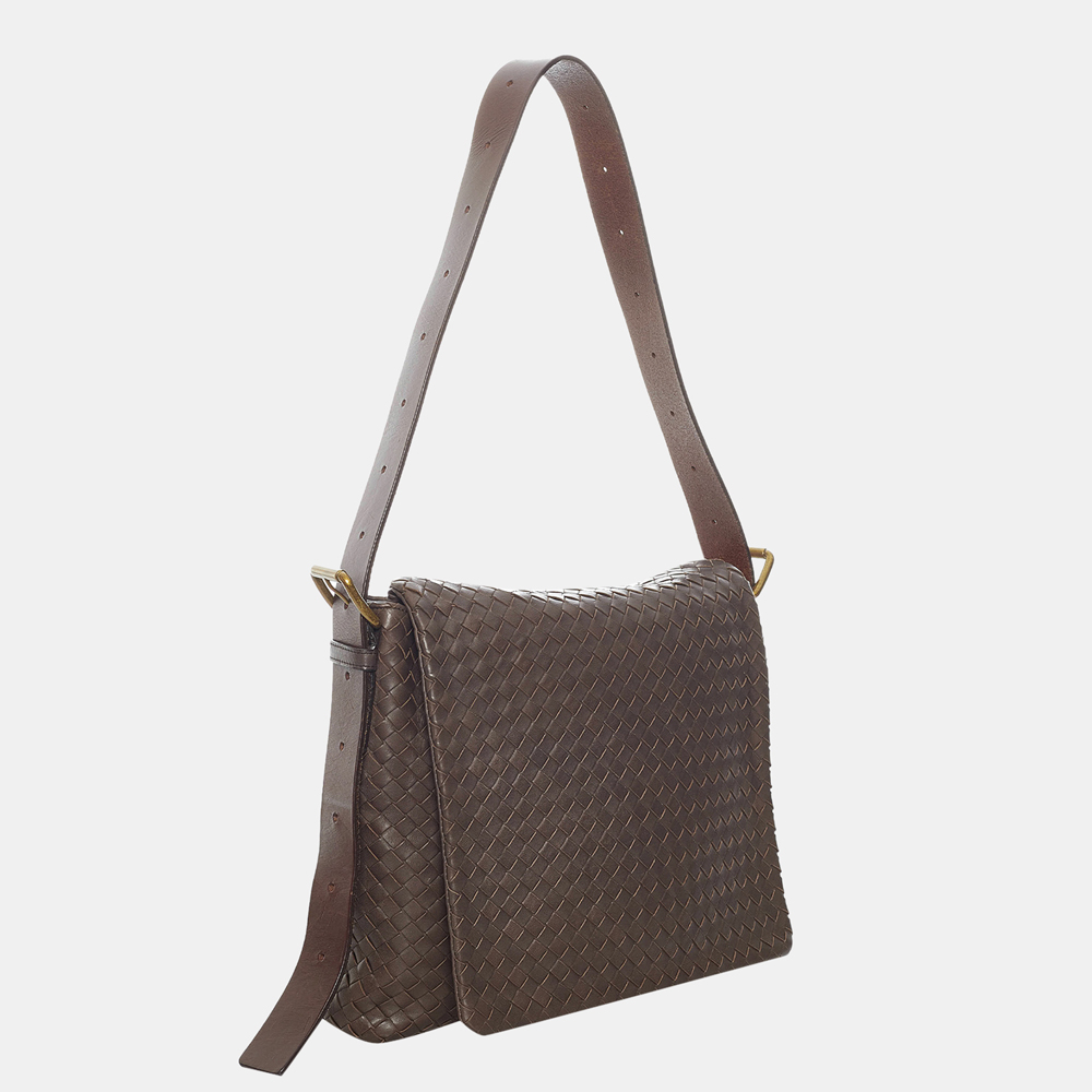 

Bottega Veneta Brown Intrecciato Leather Crossbody Bag