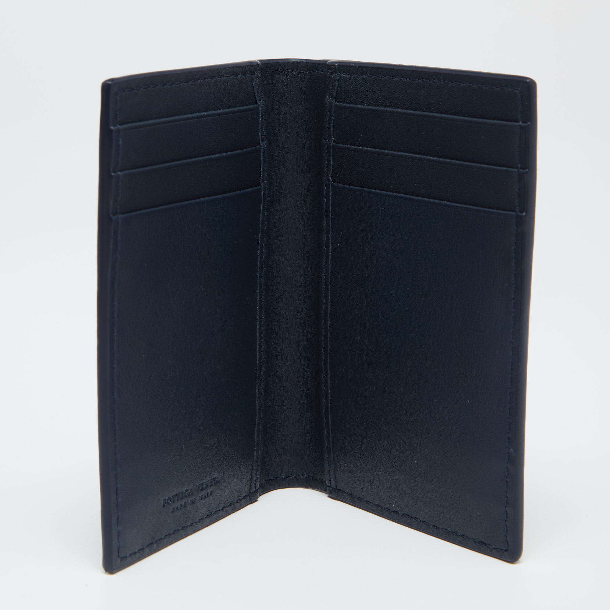 

Bottega Veneta Blue Intrecciato Leather Business Card Holder