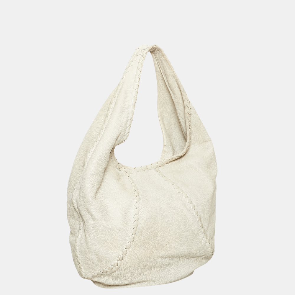 

Bottega Veneta white Intrecciato Hobo Bag