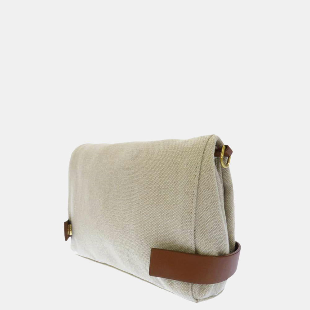 

Bottega Veneta Brown/White Canvas Crossbody Bag