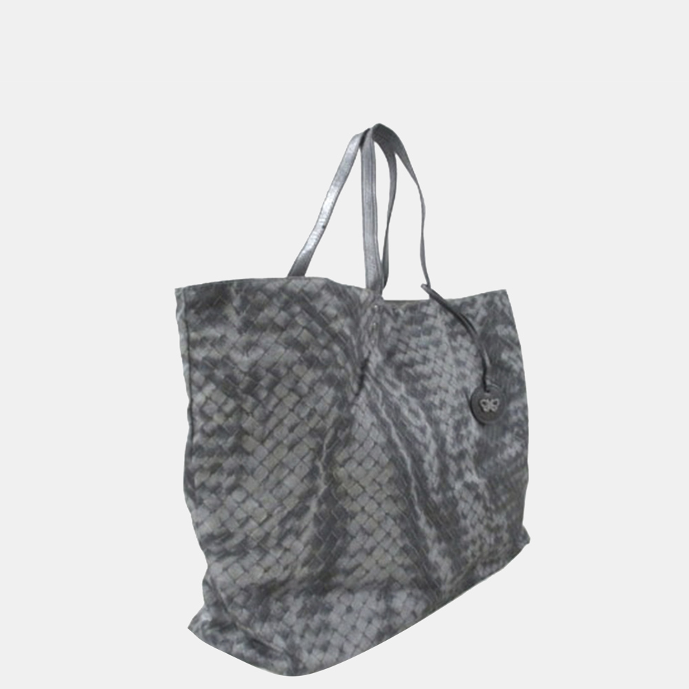 

Bottega Veneta Black Intrecciolusion Nylon Tote Bag