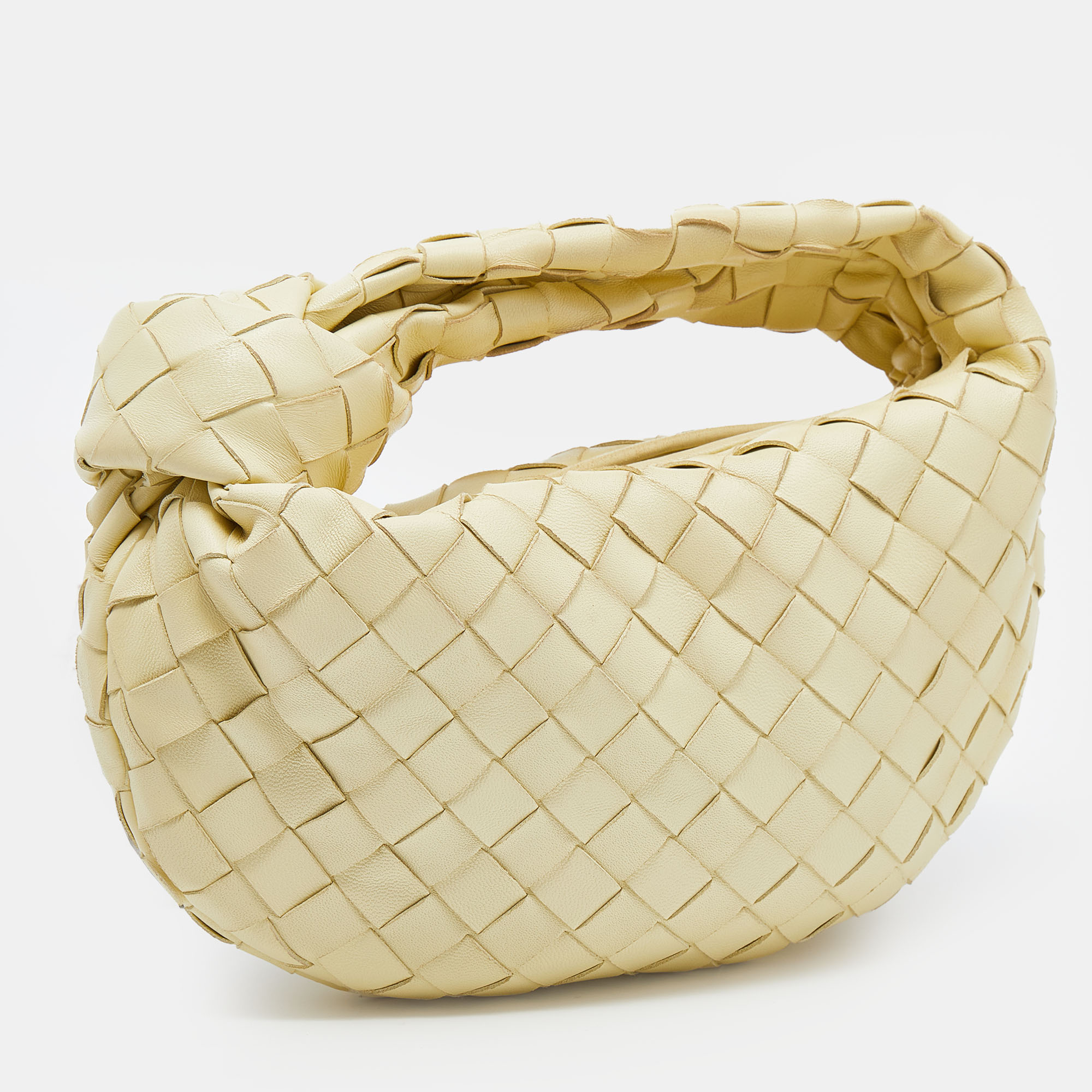 

Bottega Veneta Yellow Leather Mini BV Jodie Bag