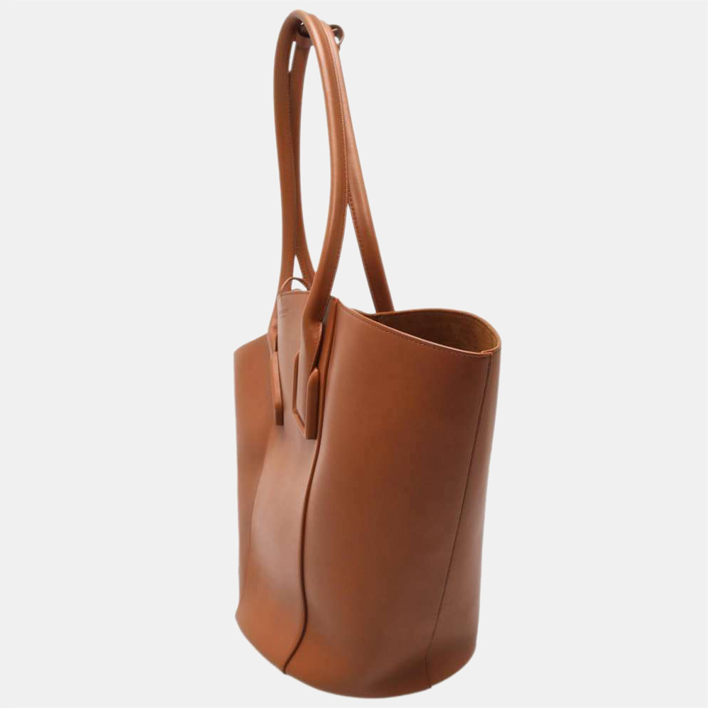 

Bottega Veneta Brown Leather Basket Tote Bag