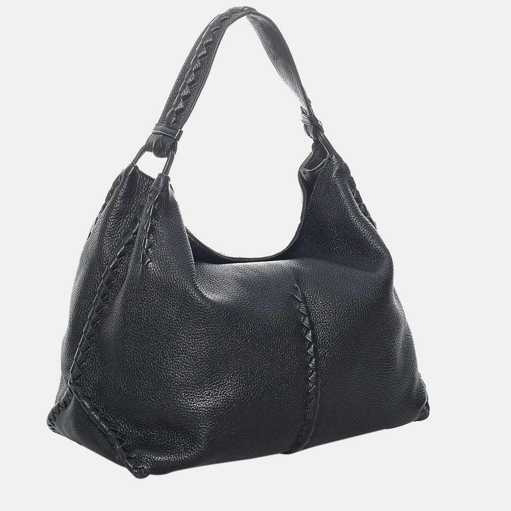 

Bottega Veneta Black Intrecciato Leather Shoulder Bag