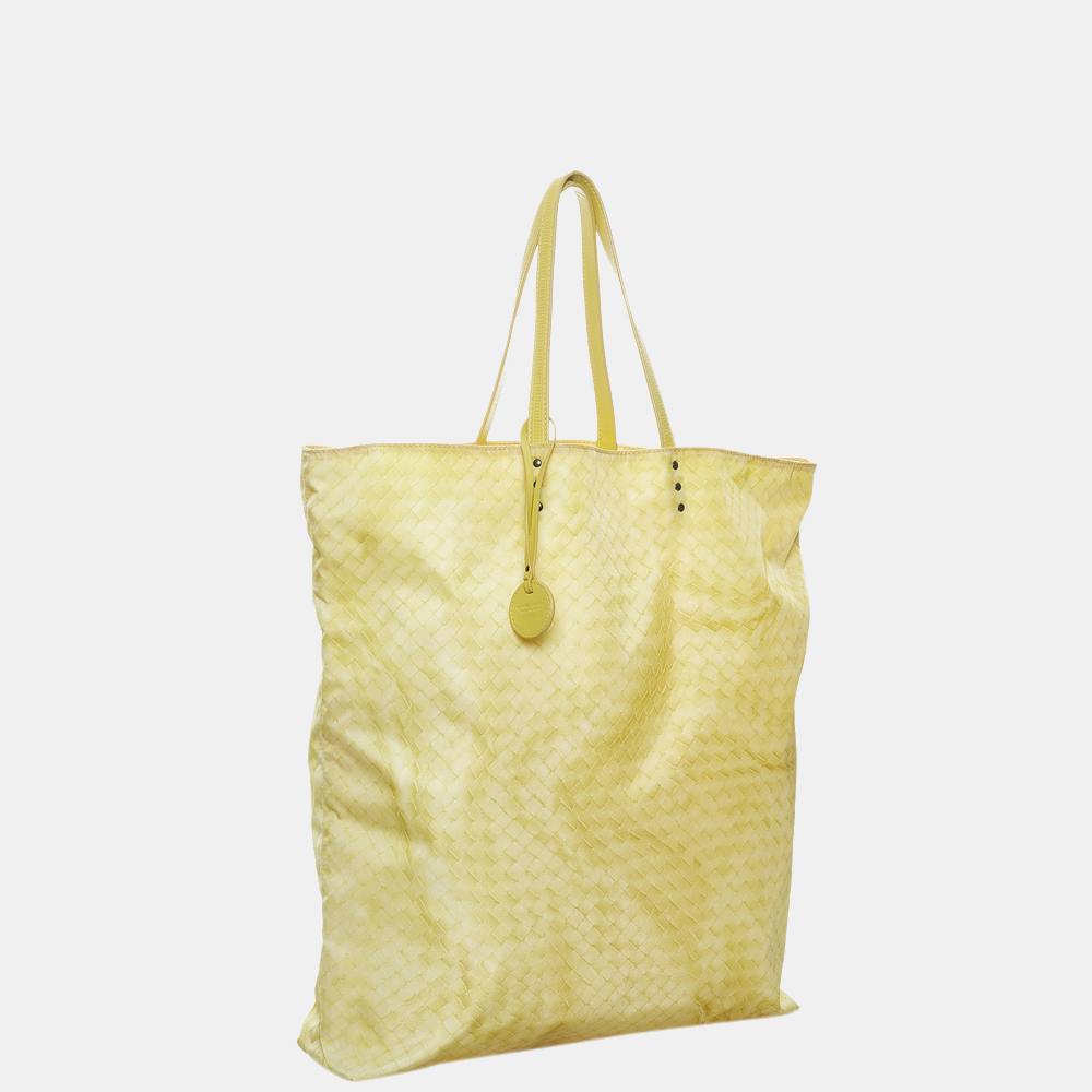 

Bottega Veneta Yellow Intrecciolusion Nylon Tote Bag