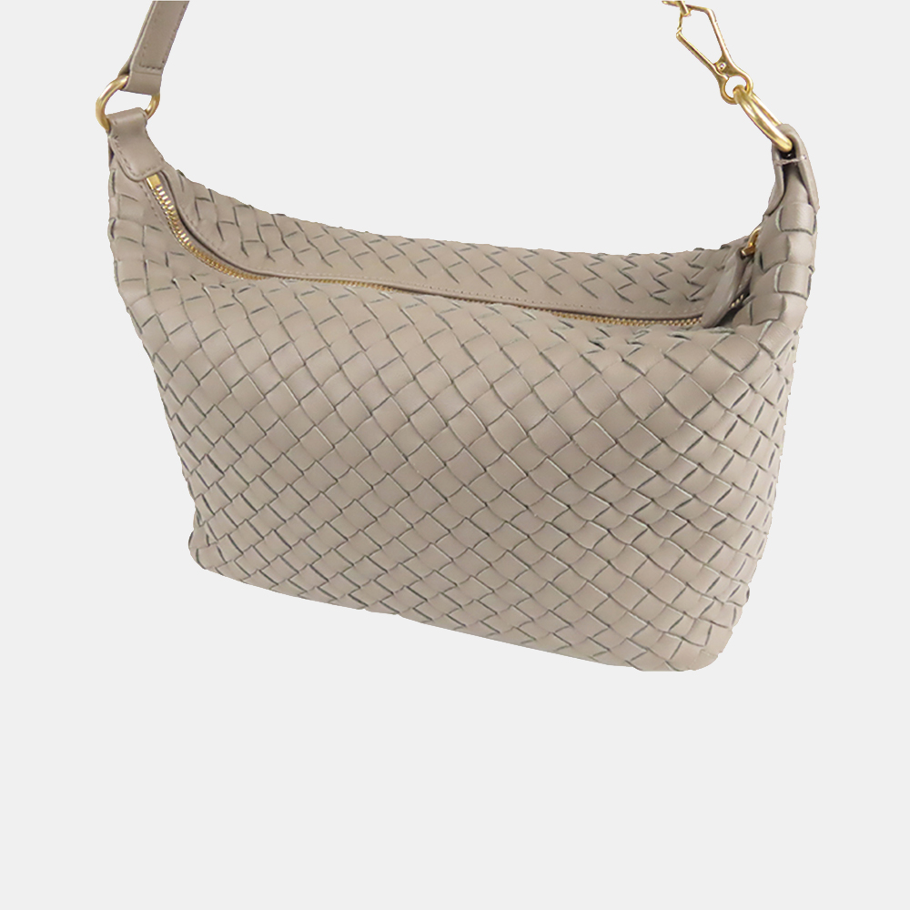 

Bottega Veneta Grey Intrecciato Leather Shoulder Bag