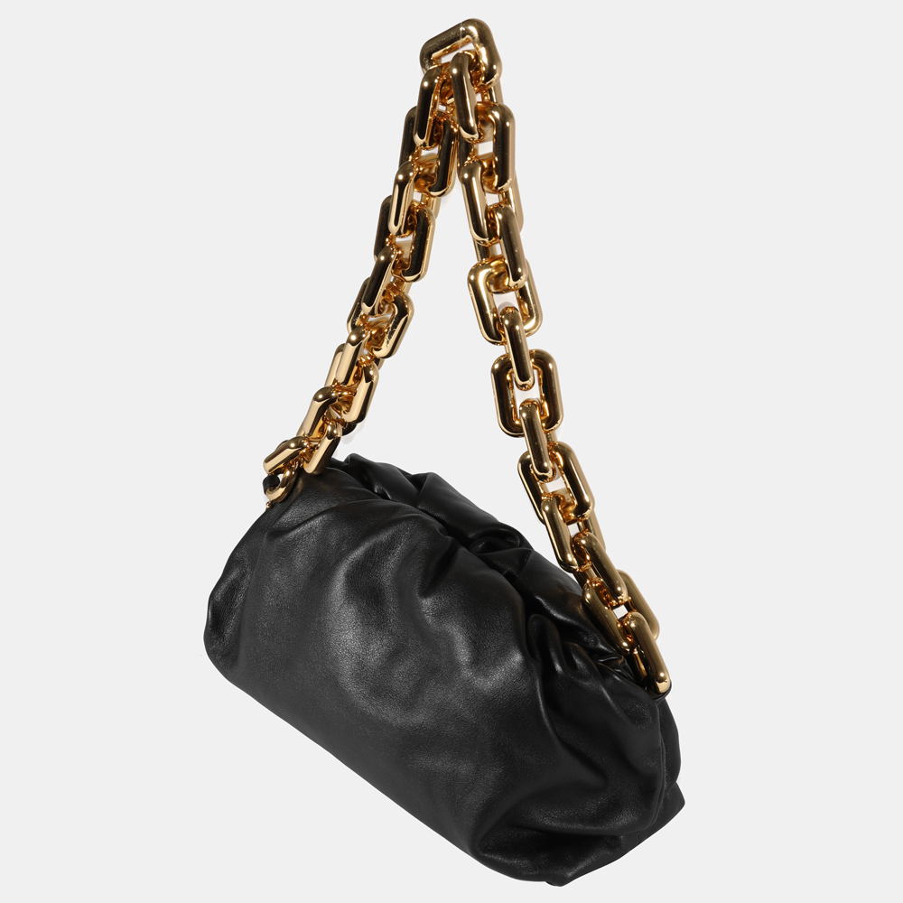

Bottega Veneta Black Calfskin Leather Chain Pouch Shoulder Bag
