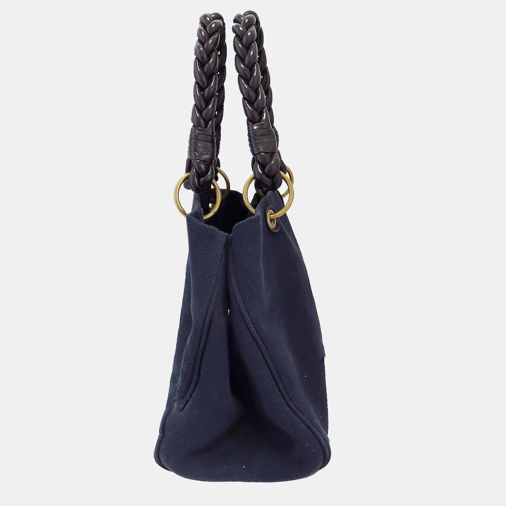 

Bottega Veneta Blue Canvas Tote Bag