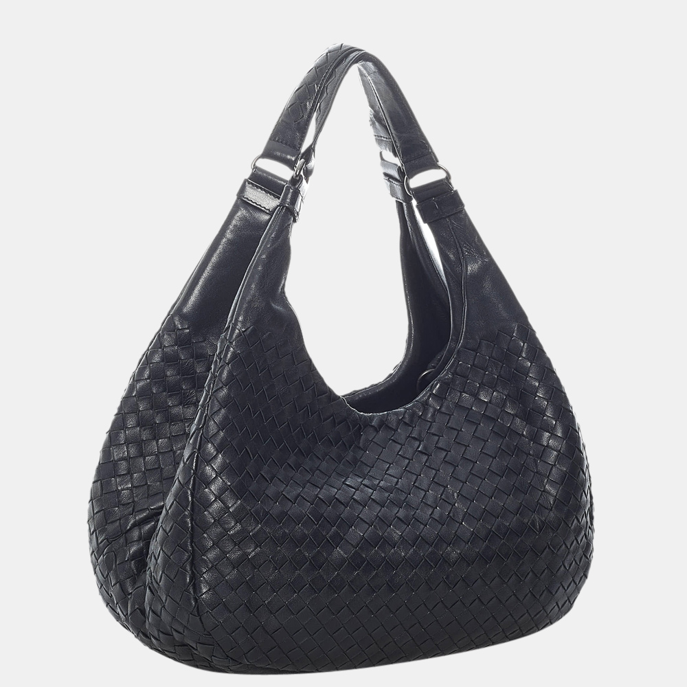 

Bottega Veneta Black Intrecciato Campana Hobo Bag