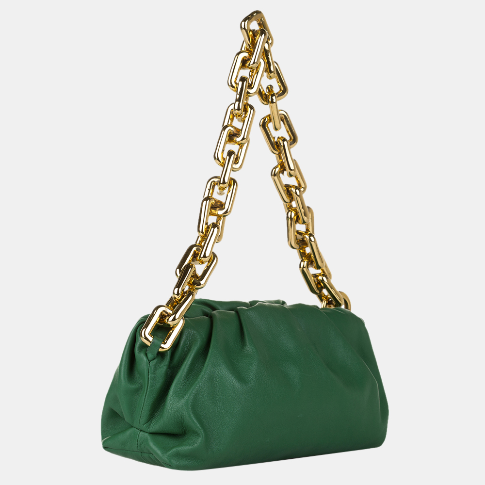 

Bottega Veneta Green Chain Leather Shoulder Bag