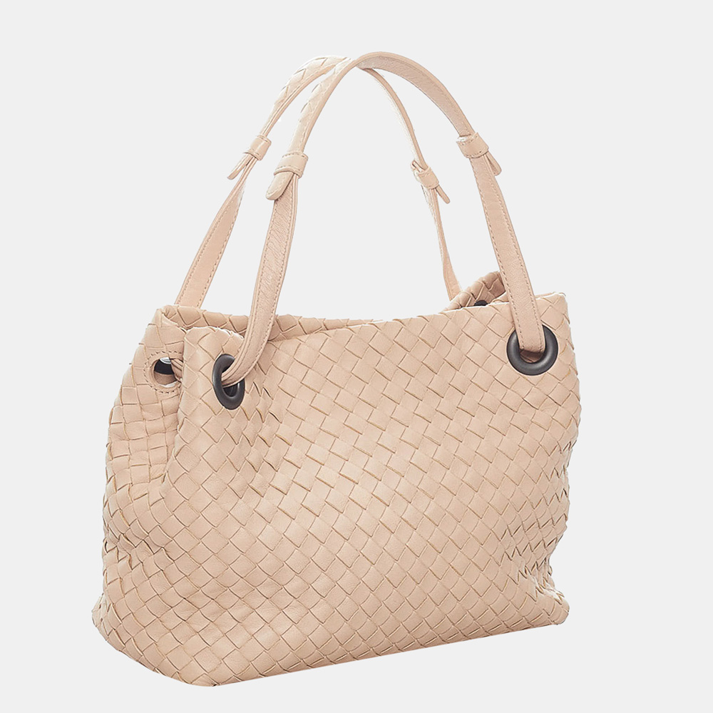 

Bottega Veneta Beige/Brown Intrecciato Bella Leather Handbag