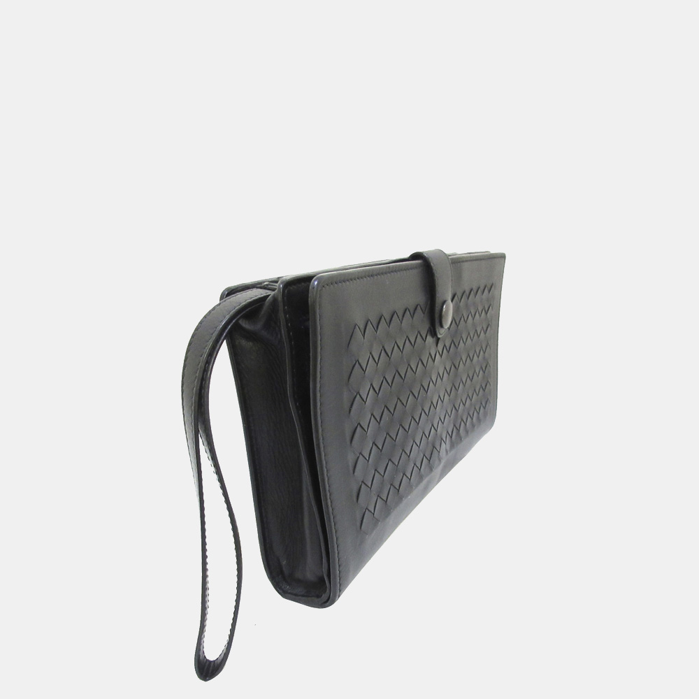 

Bottega Veneta Black Intrecciato Leather Long Wallet