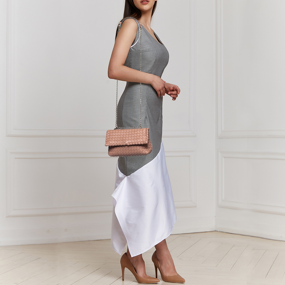 

Bottega Veneta Beige Intrecciato Leather Olimpia Shoulder Bag