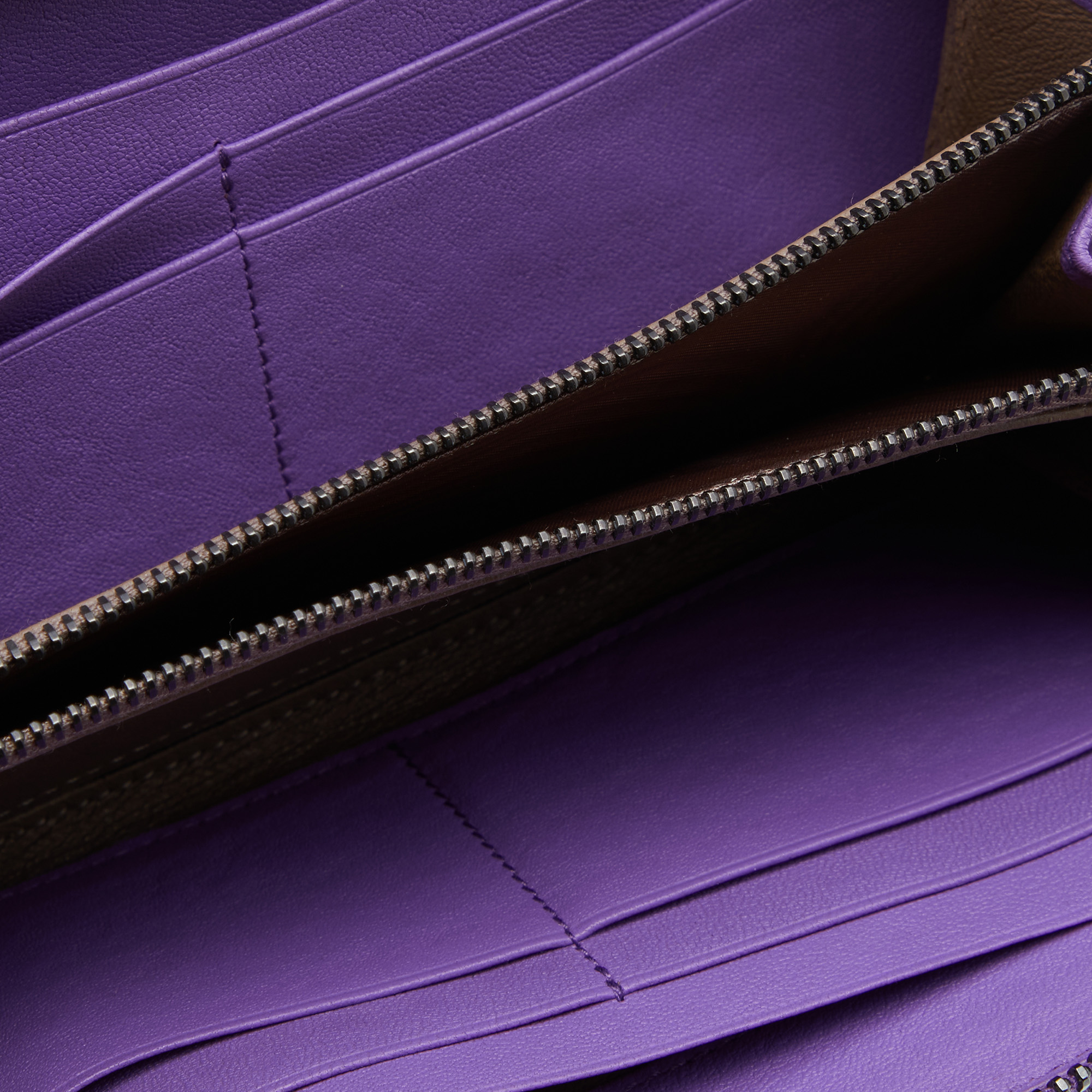 

Bottega Veneta Purple Python and Intrecciato Leather Zip Around Wallet