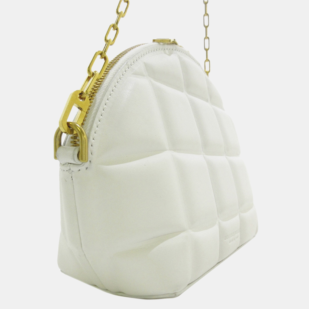 

Bottega Veneta White Half Moon Leather Crossbody Bag