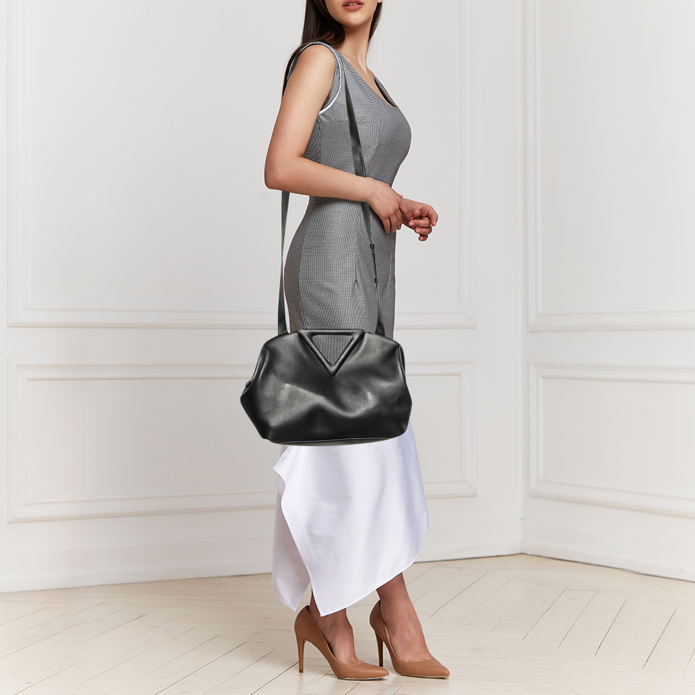 

Bottega Veneta Black Leather The Triangle Shoulder Bag