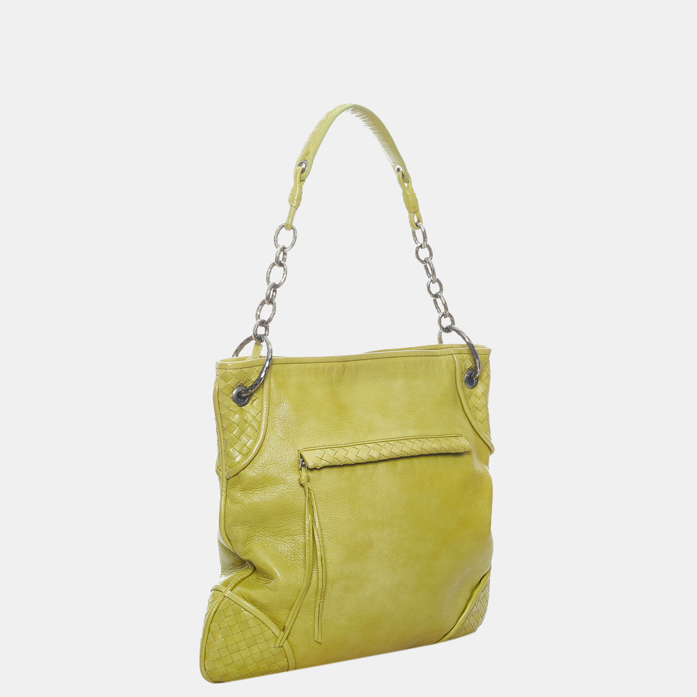 

Bottega Veneta Green Intrecciato Leather Tote Bag