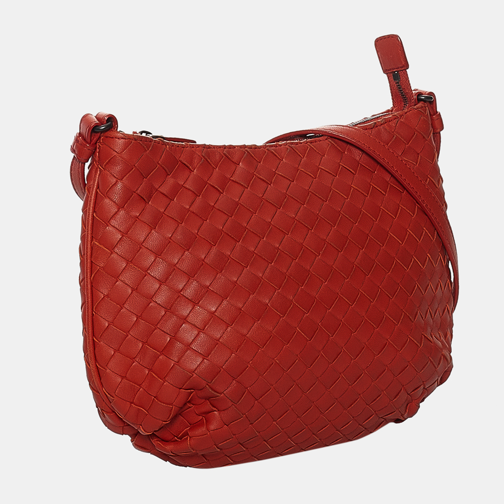

Bottega Veneta Red Intrecciato Leather Crossbody Bag