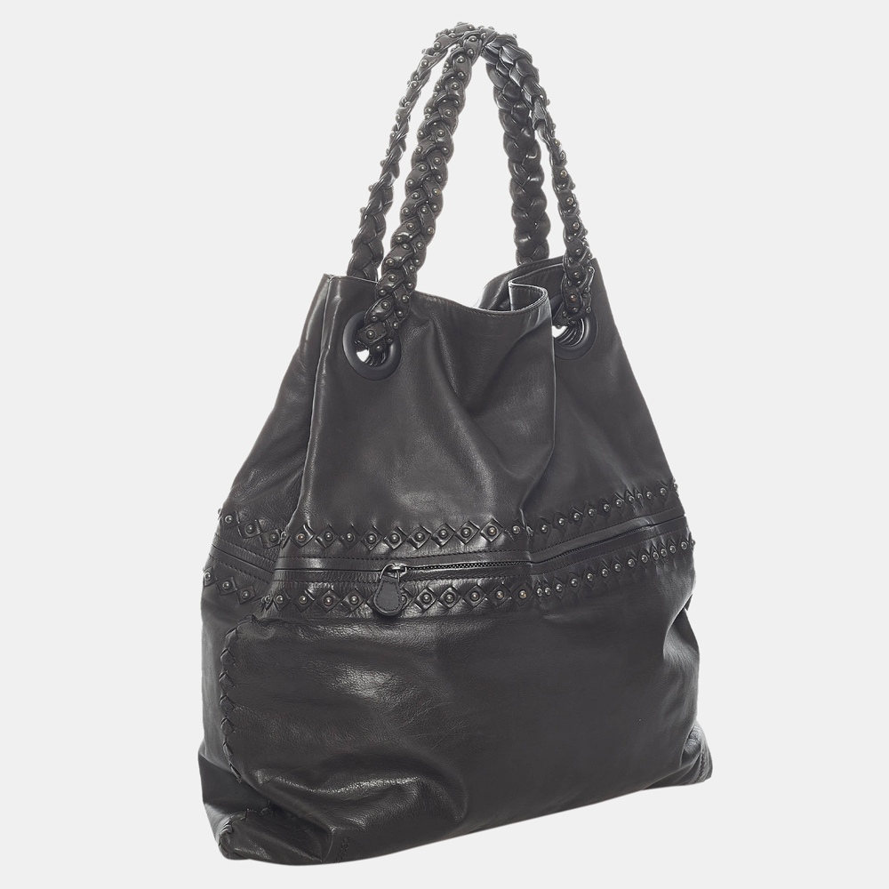 

Bottega Veneta Black Julie Leather Tote Bag