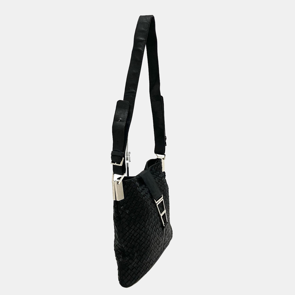 

Bottega Veneta Black Intrecciato Leather Shoulder Bag
