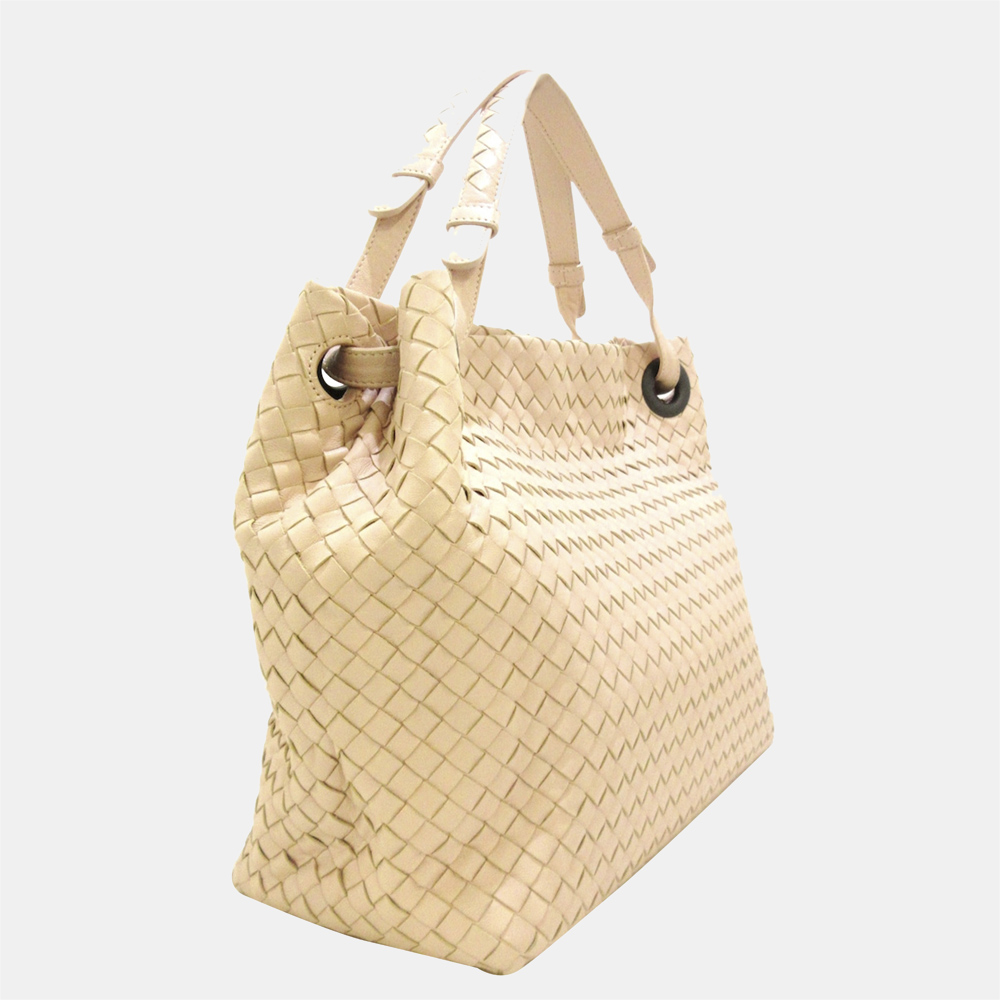 

Bottega Veneta Beige/Brown Intrecciato Garda Leather Tote Bag