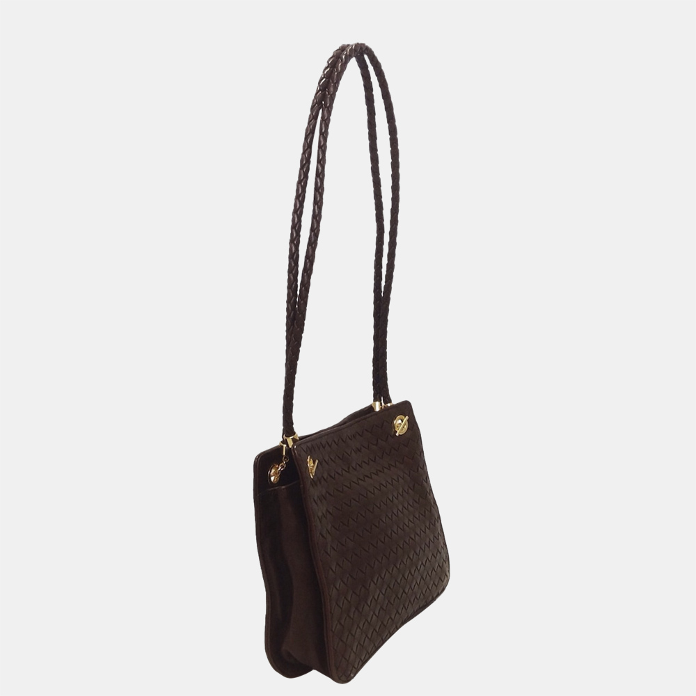 

Bottega Veneta Brown Intrecciato Shoulder Bag