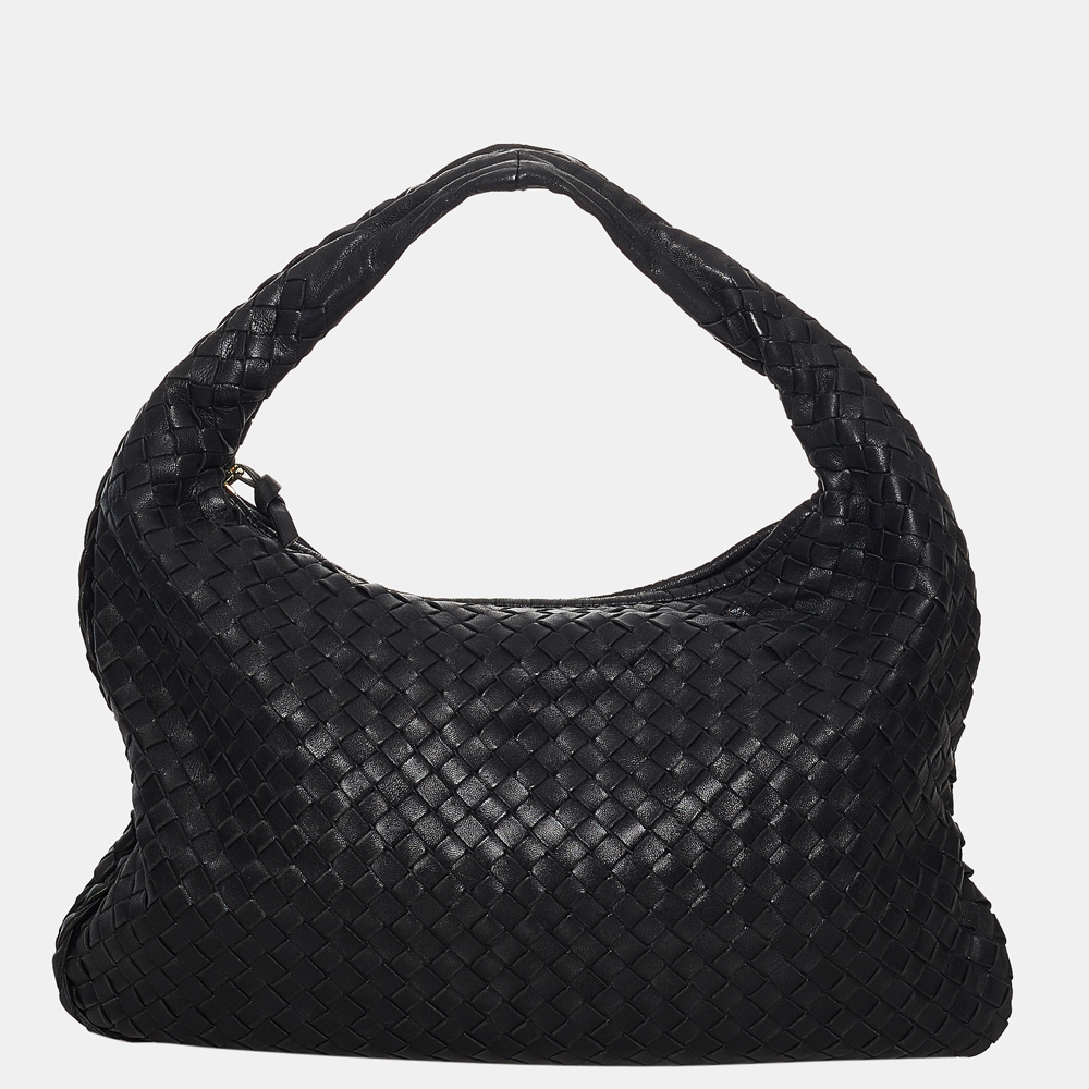 Pre-owned Bottega Veneta Black Intrecciato Leather Hobo Bag | ModeSens