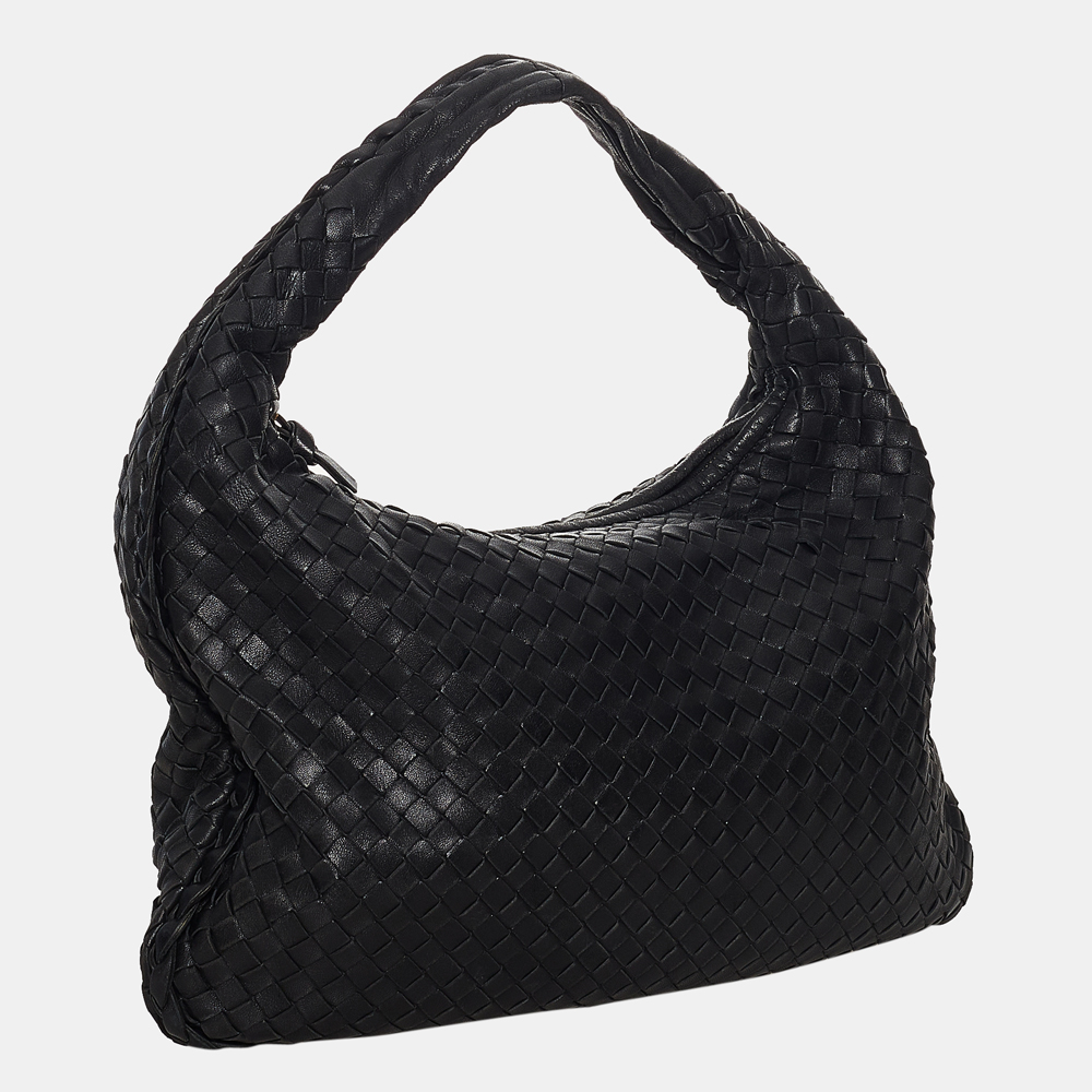 

Bottega Veneta Black Intrecciato Leather Hobo Bag
