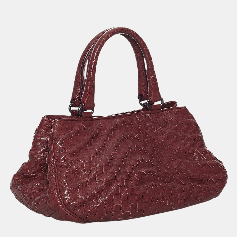 

Bottega Veneta Red Intrecciato Leather Handbag