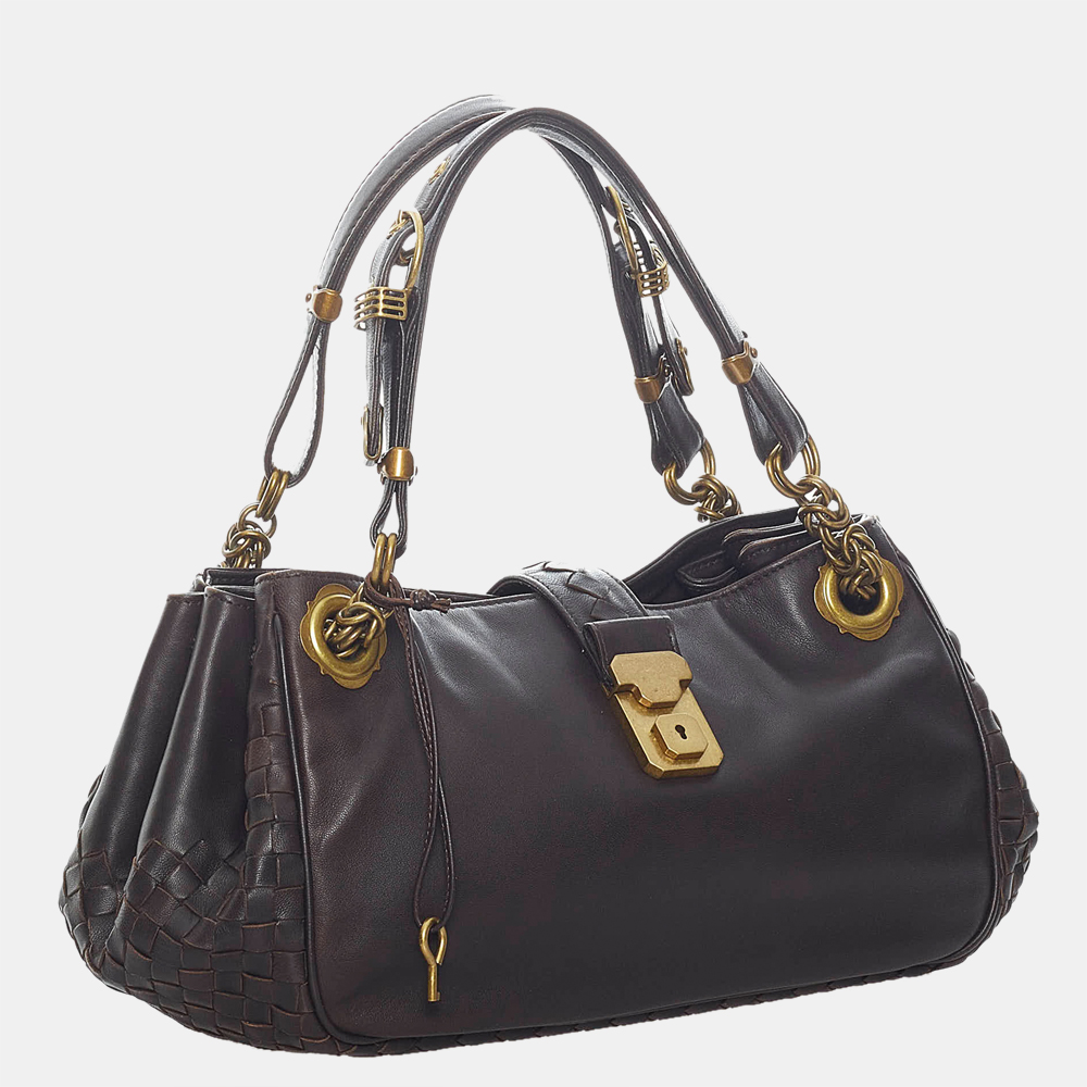 

Bottega Veneta Brown Intrecciato Leather Handbag