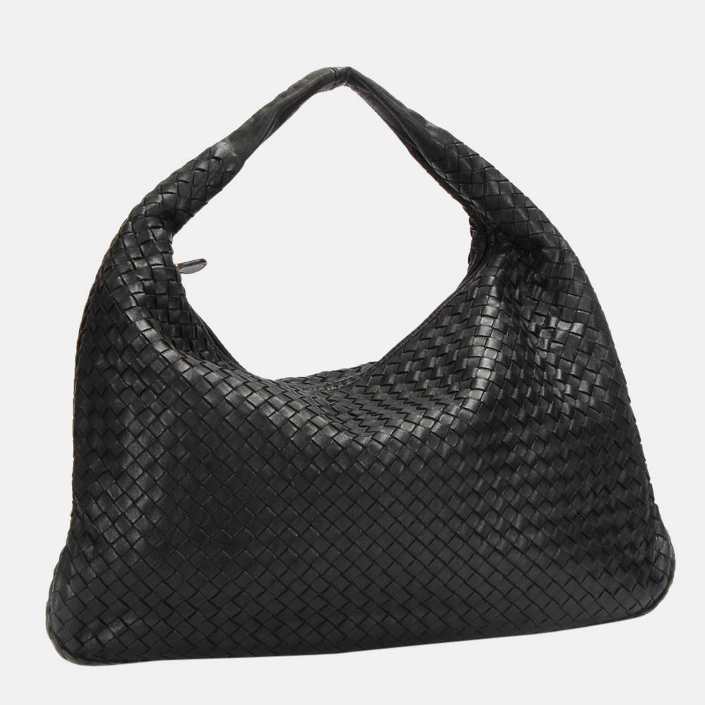 

Bottega Veneta Black Intrecciato Leather Hobo Bag