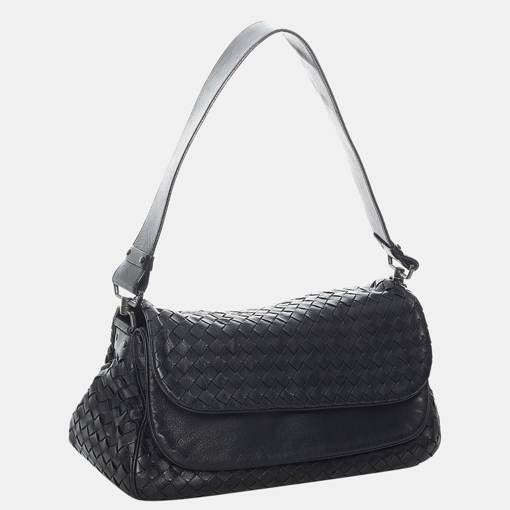 

Bottega Veneta Black Intrecciato Leather Shoulder Bag