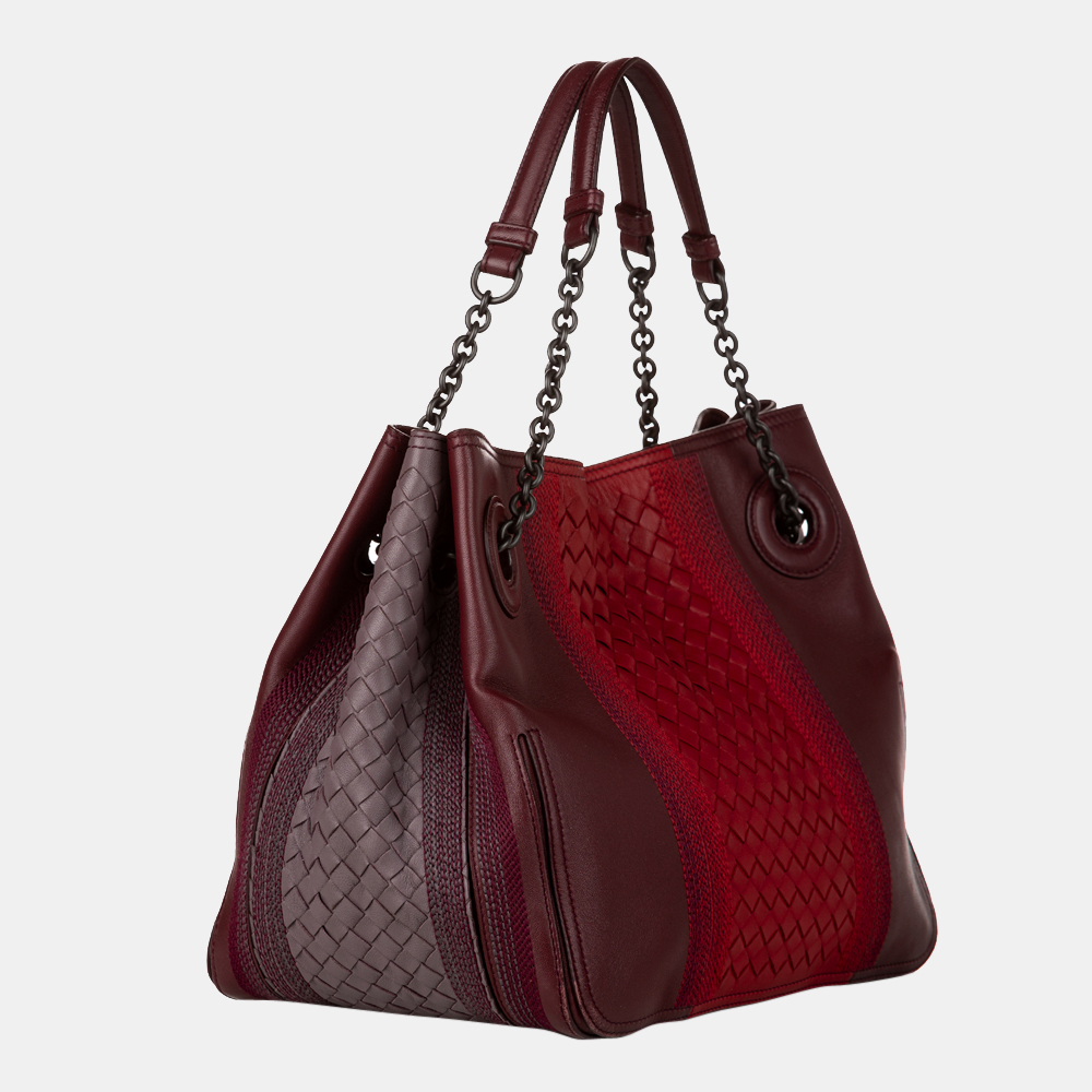 

Bottega Veneta Red Intrecciato Leather Tote Bag