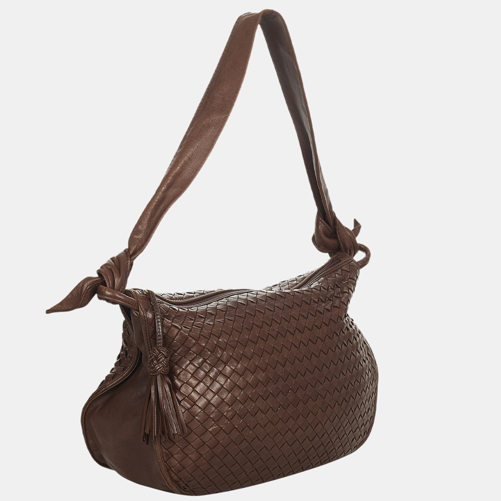 

Bottega Veneta Brown Intrecciato Leather Shoulder Bag