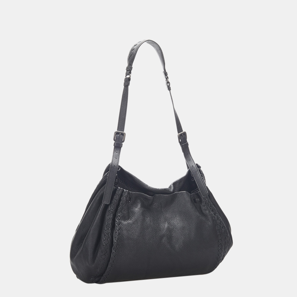 

Bottega Veneta Black Intrecciato Leather Shoulder Bag
