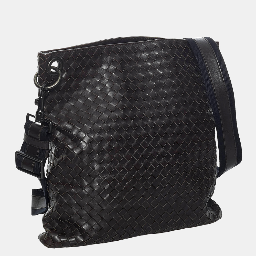 

Bottega Veneta Brown Intrecciato Leather Crossbody Bag