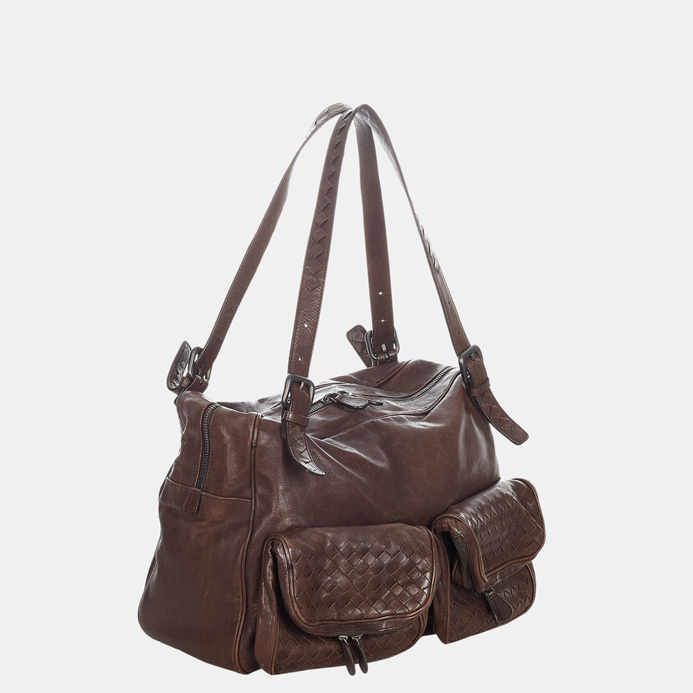 

Bottega Veneta Brown Intrecciato Leather Shoulder Bag