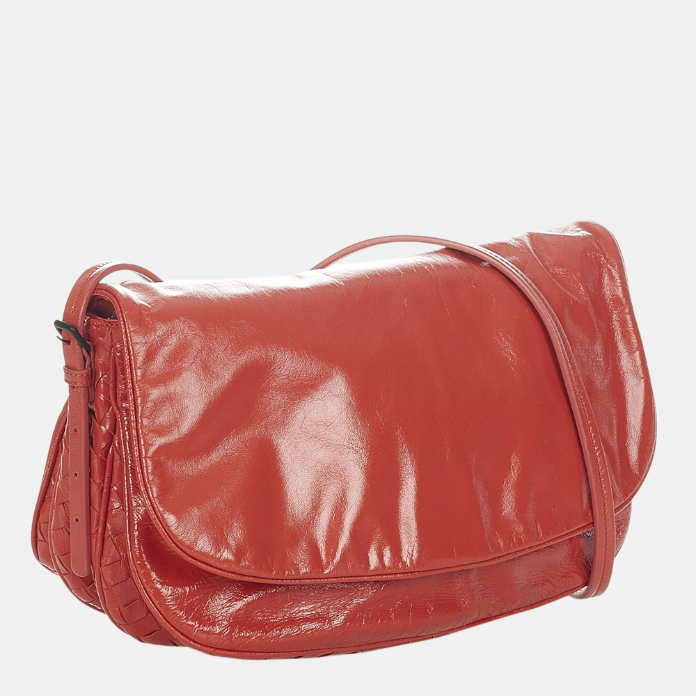

Bottega Veneta Red Intrecciato Leather Crossbody Bag