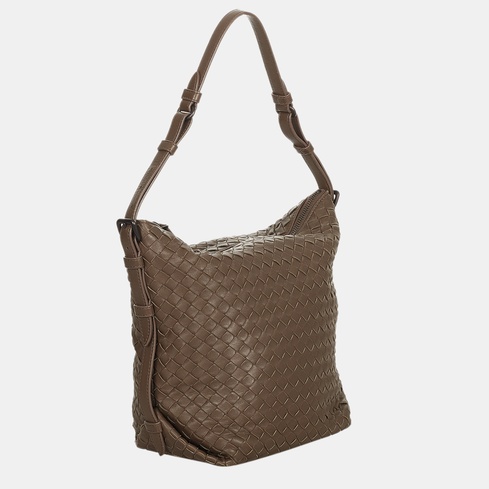 

Bottega Veneta Brown Intrecciato Leather Shoulder Bag