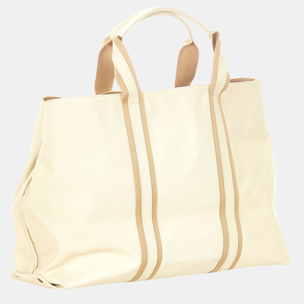 

Bottega Veneta Beige/Brown/White Canvas Tote Bag