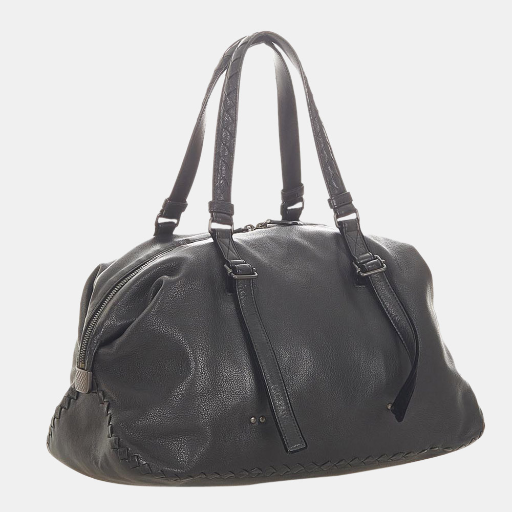 

Bottega Veneta Black Intrecciato Leather Shoulder Bag