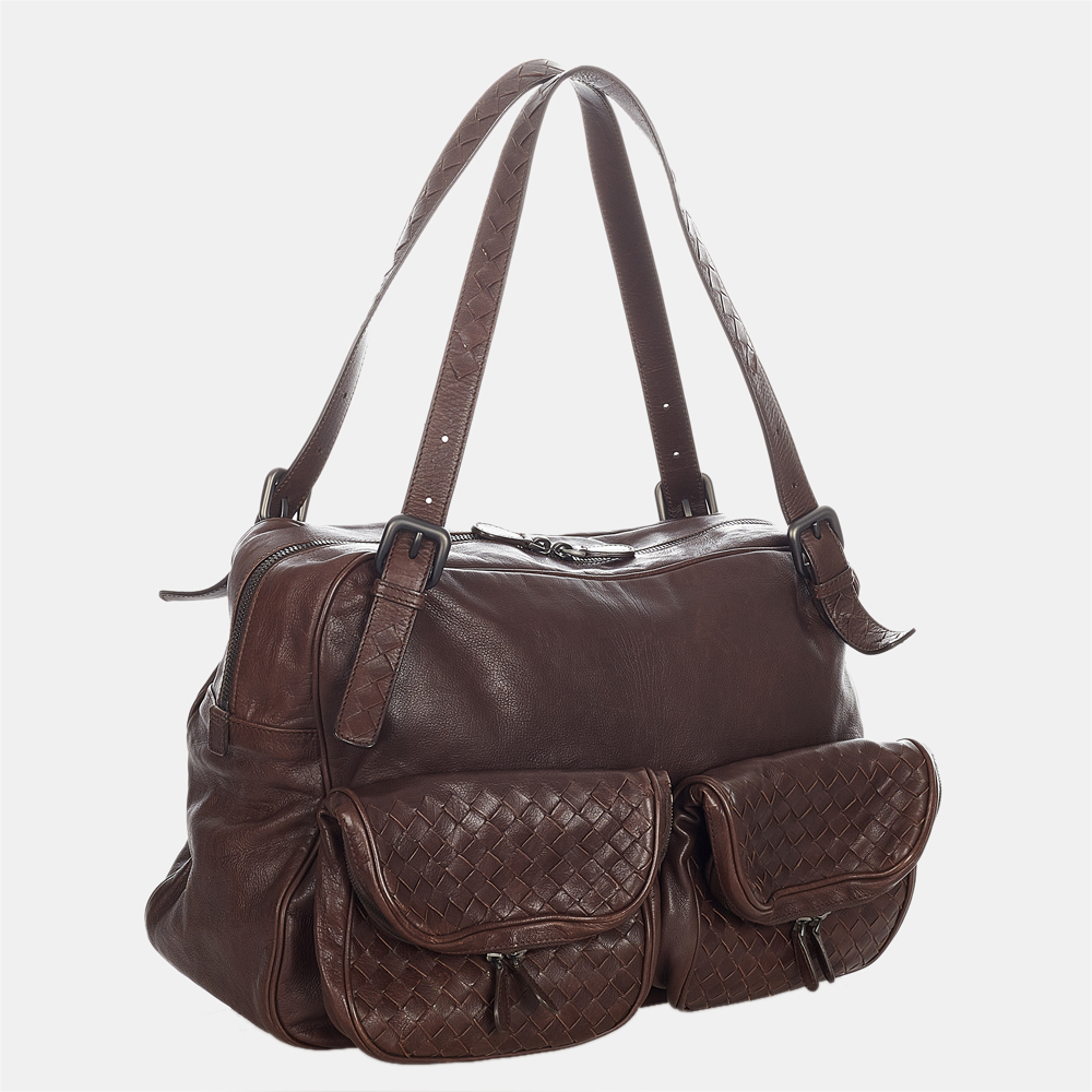 

Bottega Veneta Brown Intrecciato Leather Shoulder Bag