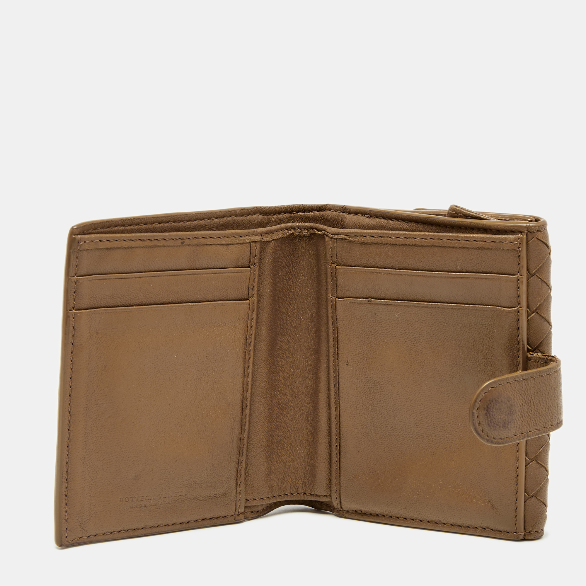 

Bottega Veneta Brown Intrecciato Leather French Wallet