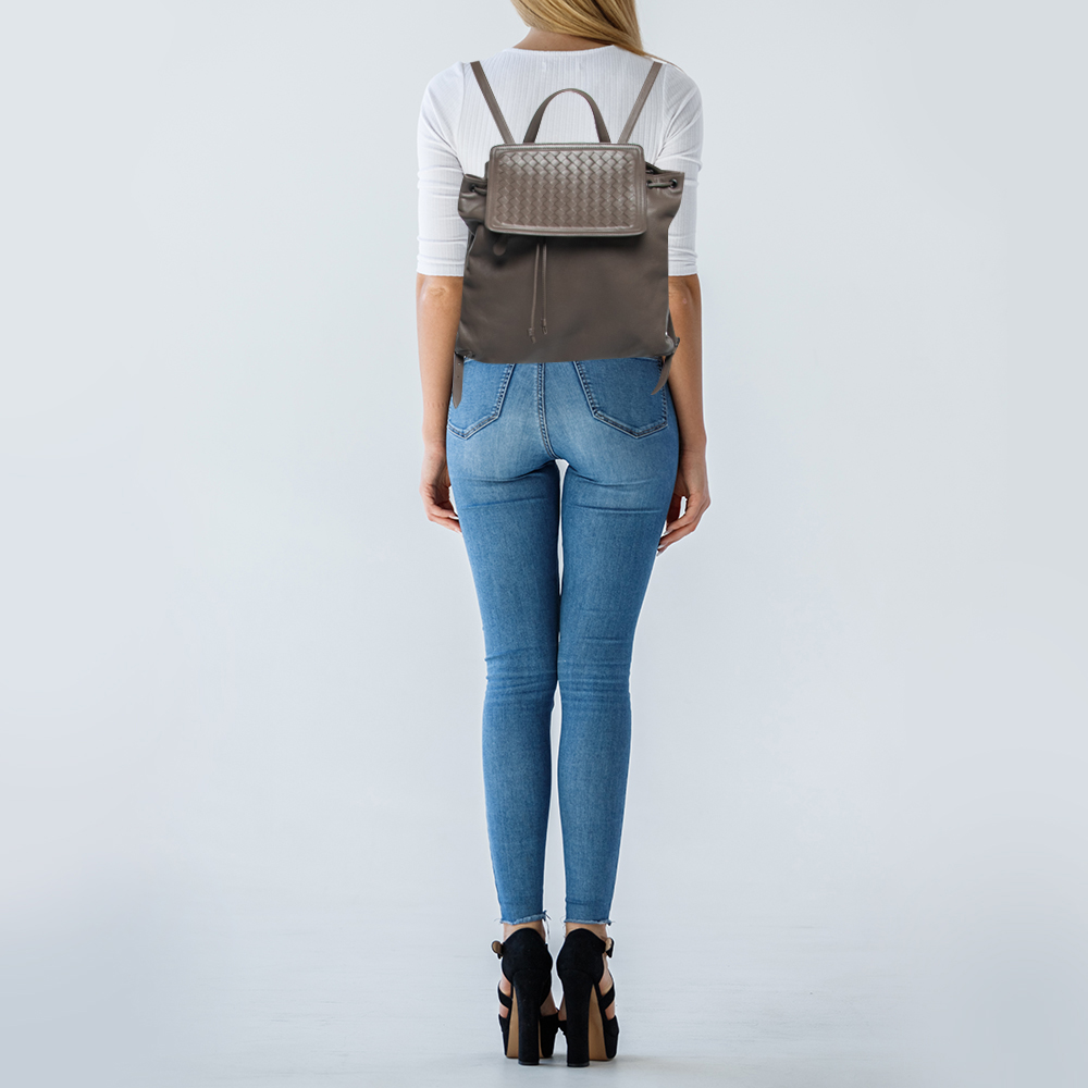 

Bottega Veneta Brown Intrecciato Leather Backpack