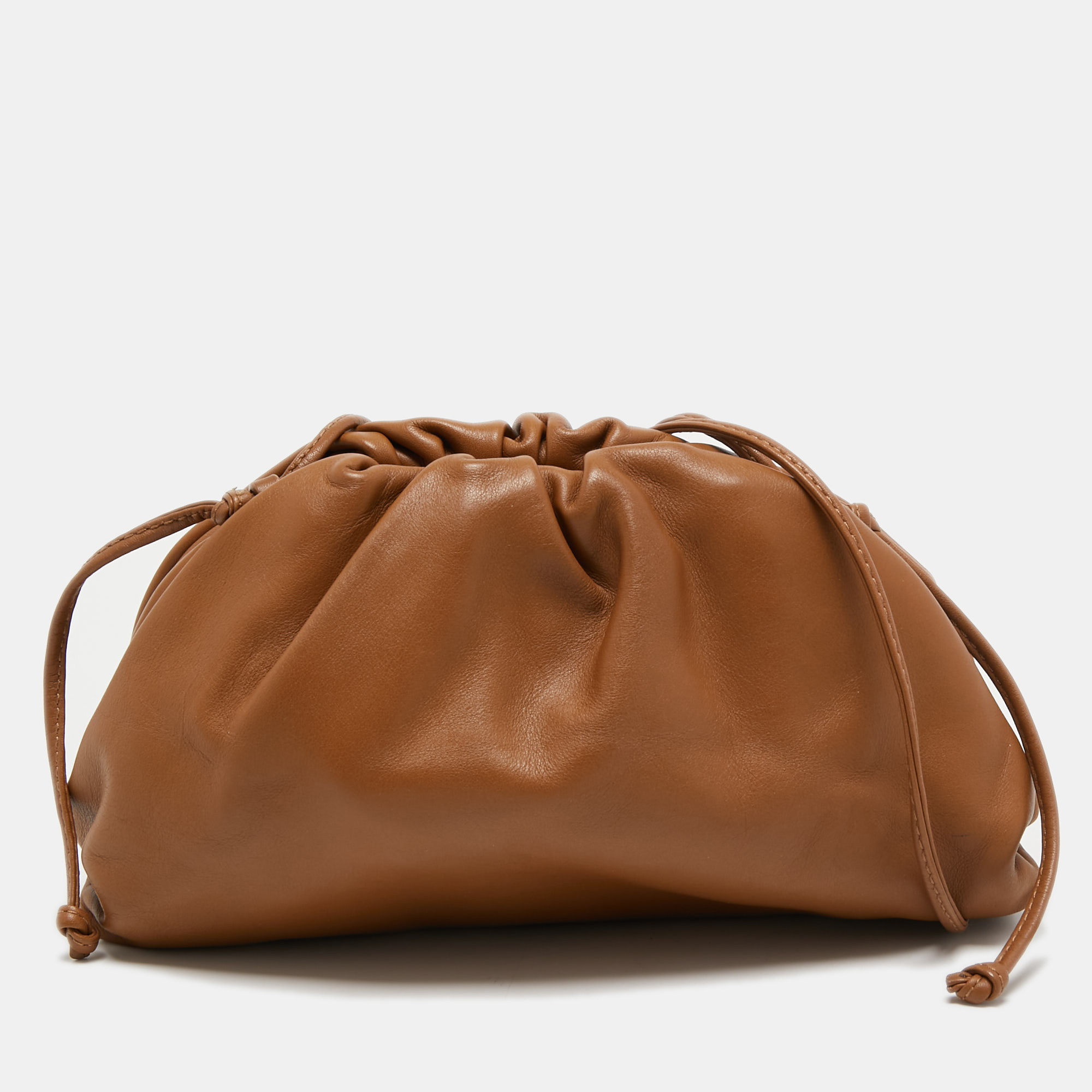 Pre-owned Bottega Veneta Brown Leather Mini The Pouch Bag