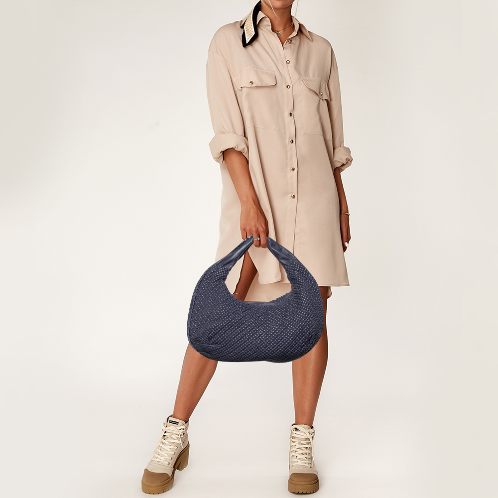 

Bottega Veneta Dark Purple Quilted Leather Hobo