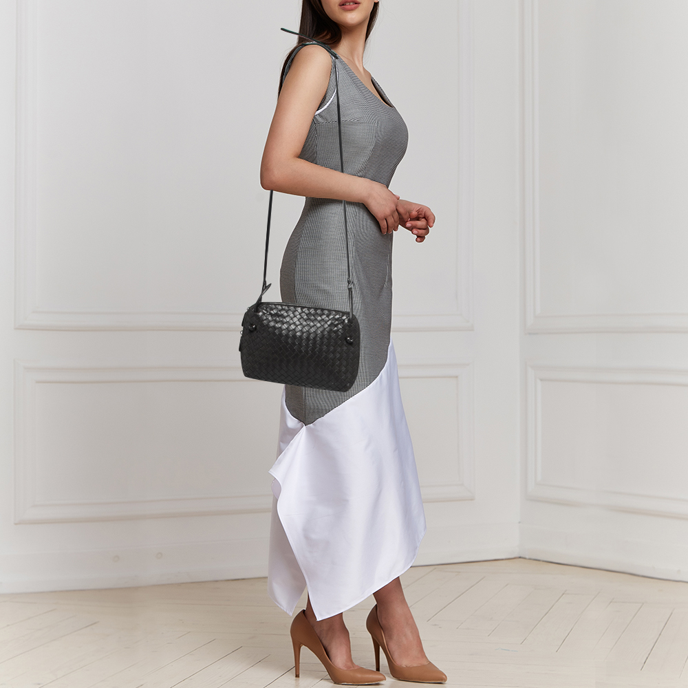

Bottega Veneta Dark Brown Intrecciato Leather Nodini Shoulder Bag