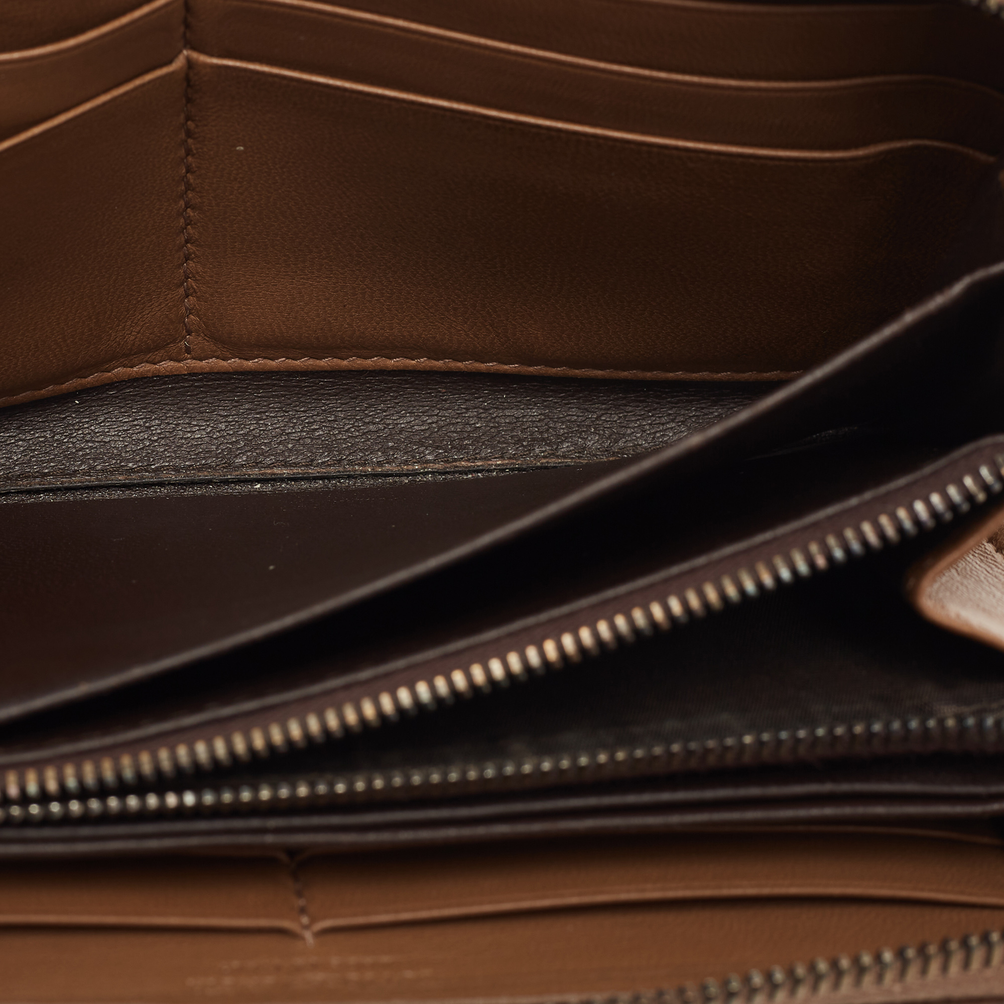 

Bottega Veneta Brown Intrecciato Leather Zip Around Wallet