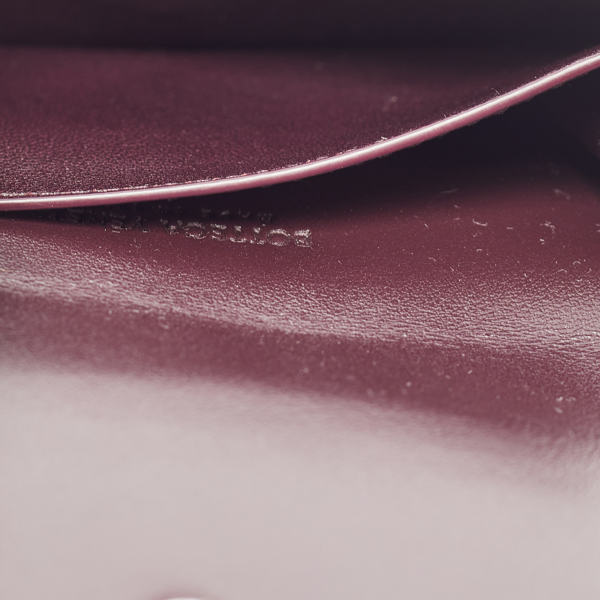 

Bottega Veneta Dark Burgundy Intrecciato Leather Flap Card Case